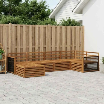 Lauko sofos komplektas 6 pcs Natūrali