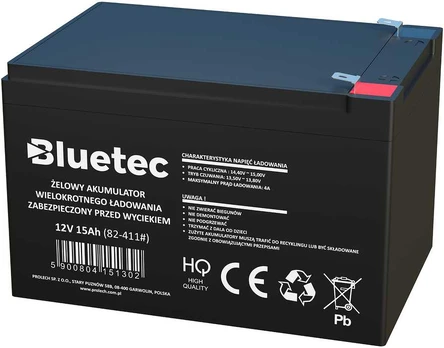 Akumuliatorius żelowy 12V 15Ah BLUETEC