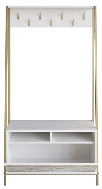 Drabužių kabykla Kalune Design Devin 788DEC4016, 180 cm, aukso/balta