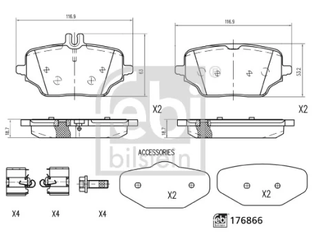 FEBI FE176866 Brake pad set
