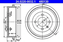 ATE 24.0220-0032.1 Brake drum kaina