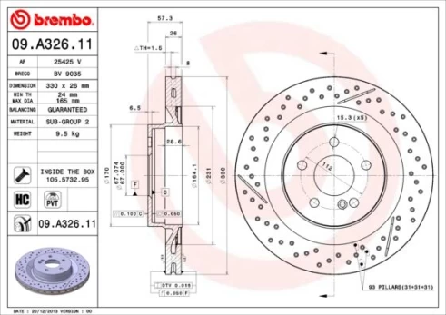 BREMBO 09.A326.11 Brake Disc