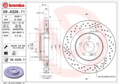 BREMBO 09.A326.11 Brake Disc kaina