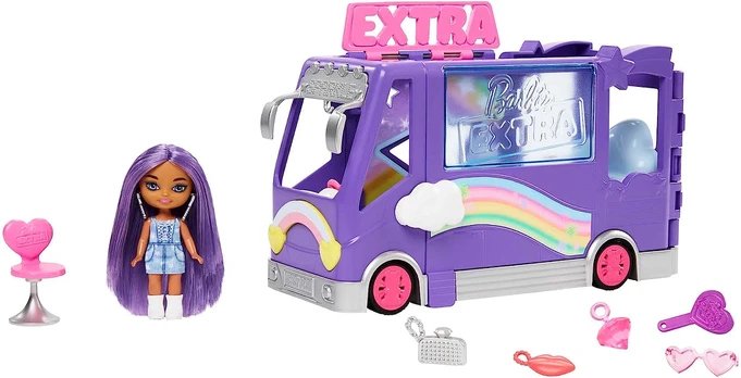 Lėlė su autobusu Mattel Barbie Extra Mini Minis