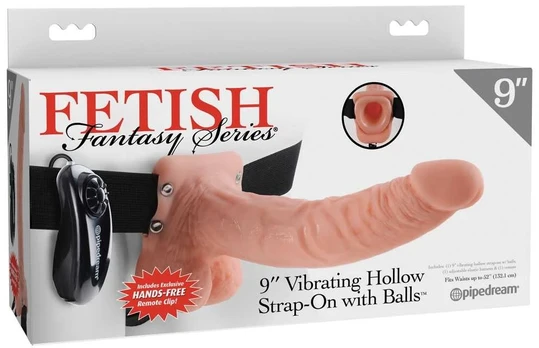 FETISH FANTASY SERIES - ADJUSTABLE HARNESS REMOTE CONTROL REALISTIC PENIS WITH TESTICLES 23 CM