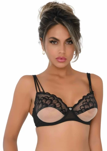 Mix & Match Unlined Bra with Faux Underbust, Lace, Adjustable Straps