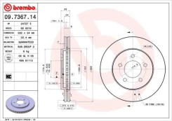 Stabdžių diskas BREMBO 09.7367.14 kaina
