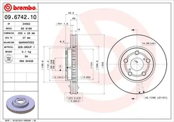 Stabdžių diskas BREMBO 09.6742.10 kaina