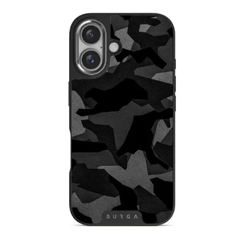 Night Black Camouflage - iPhone 16 Plus Case, Elite Dark (MagSafe) / Silver