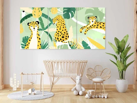 Artgeist Paveikslas - Cheetahs in the Jungle (3 Parts)