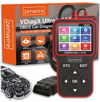 Interfejs Tester Skaner Diagnostyczny OBD2 ELM327 CAN Zenwire V620