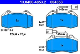 ATE 13.0460-4853.2 Brake pad set
