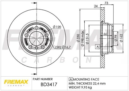 Stabdžių diskas FREMAX BD-3417