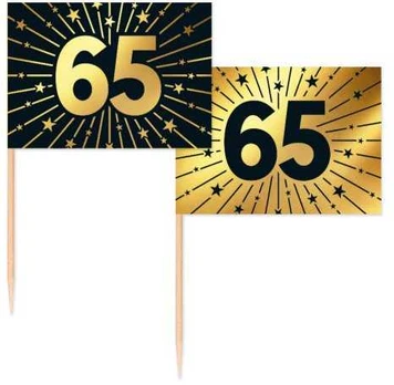 Globos Europe Bv Guld og sort kageflag 65, 50 stk