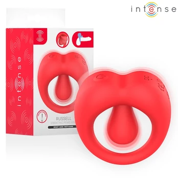 Intense Russell Vibrating Ring Red - 10 Modes, USB Rechargeable, Silicone