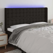 Galvūgalis su LED, juodos spalvos, 183x16x118/128cm, audinys kaina