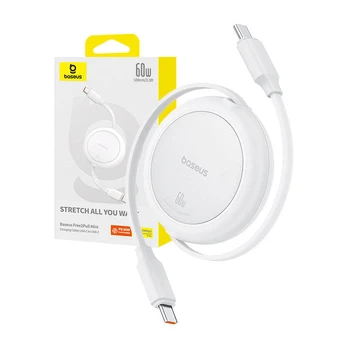 Baseus Free2Pull Mini USB-C to USB-C USB cable, 60W, 1, (baltas)