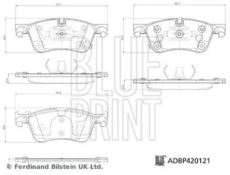 Stabdžių trinkelių rinkinys, diskinis stabdys BLUE PRINT ADBP420121