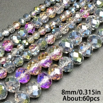 Stiklo karoliukai, 8mm About 60pcs