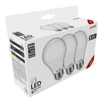 Avide LED lemputės 10W A60 E27 3000K, 3 vnt.