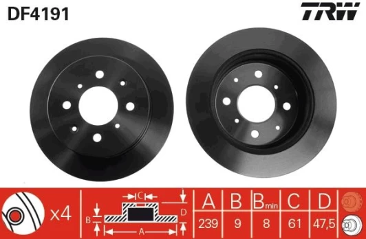 TRW DF4191 Brake Disc