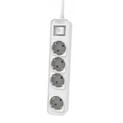 Extension cable 1.5m 4 AC sockets white kaina