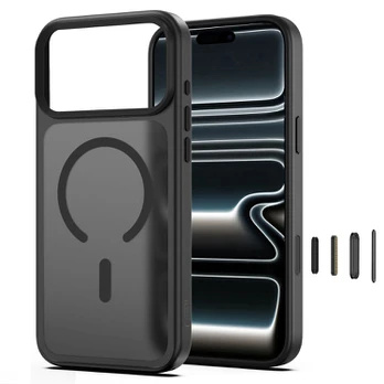 Matinis juodas dėklas Apple iPhone 17 Pro / 18 Pro telefonui "Tech-Protect Magmat Magsafe CC"