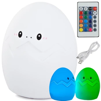 Kids night light led egg rgb remote control usb