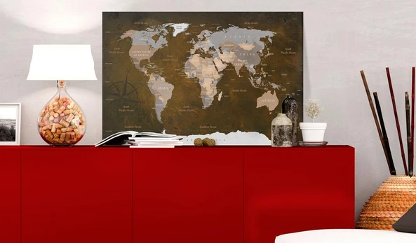 Artgeist Kamštinis paveikslas - Cinnamon Travels [Cork Map] 90x60
