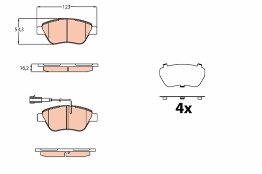 TRW GDB2164 Brake pad set