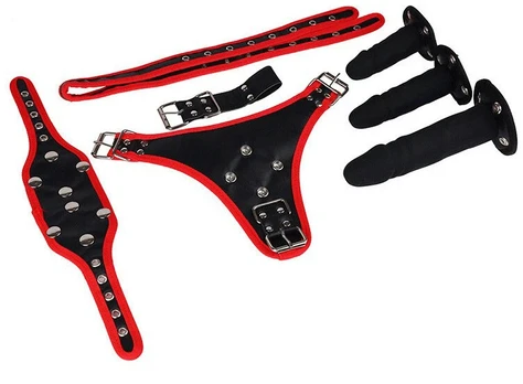 Strap on 3 dildos