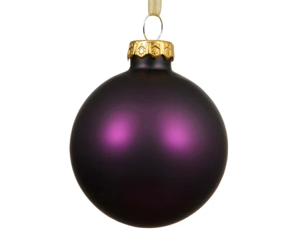 Stiklinis kalėdinis eglės žaisliukas BAUBLE MATT,t. violetinės sp., 8 cm, 1 vnt