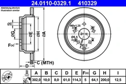 ATE 24.0110-0329.1 Brake Disc