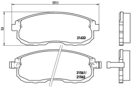 Stabdžių trinkelių rinkinys, diskinis stabdys BREMBO P 56 021 kaina