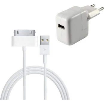1M Laidas + Baltoji Maitinimo Adapteris iPad 1 - 2 - 3 - Phonillico®