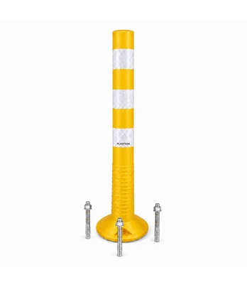 Lankstus įspėjamasis stulpelis 755 mm geltonas (su tvirtinimo elementais)