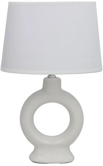 Balta keraminė stalinė lempa, 14.00 × 23.00 × 36.00 cm, DECORLIFE