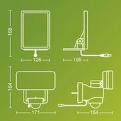Philips LED saulės lauko prožektorius Tylus, juodas 5000 K jutiklis