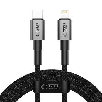 Pilkas USB-C - Lightning PD27W / 3A 200cm laidas "Tech-Protect Ultraboost DNA"