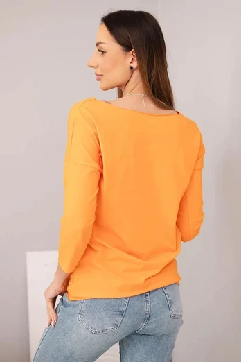 Moteriška palaidinė su valtine iškirpte, oranžinė
