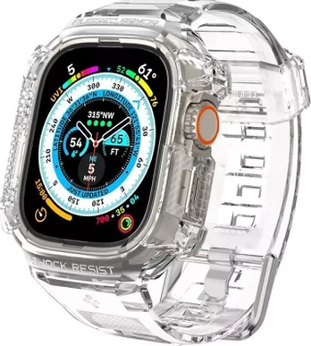 Dirželis Spigen Rugged Armor "Pro" for Apple Watch Ultra (49mm), skaidri