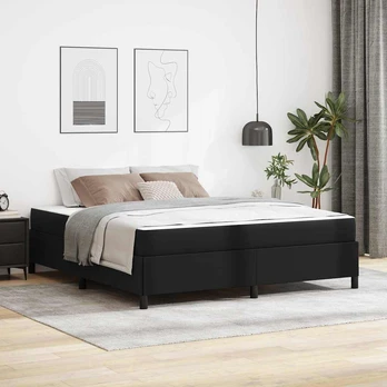 Lovos rėmas su čiužiniu Juoda 180 x 200 cm Dirbtinė oda