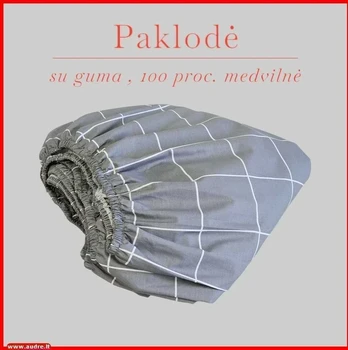 Paklodė su guma - 100x200+20cm.