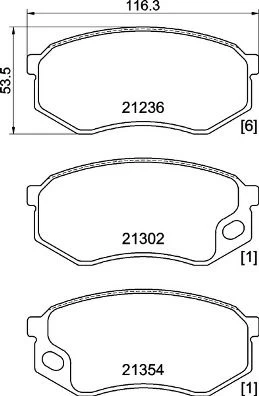 Stabdžių trinkelių rinkinys, diskinis stabdys BREMBO P 54 064