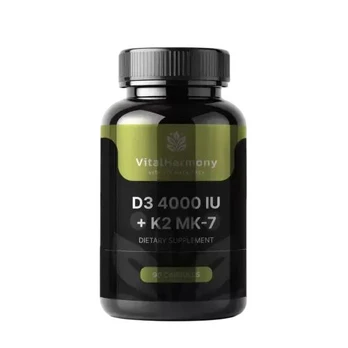 Vitalharmony D3 4000 + K2 Maisto papildas, 90 kapsulių