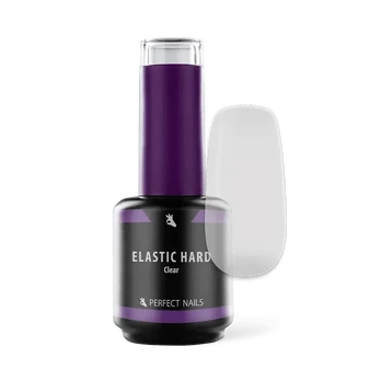 PERFECT NAILS Elastic Hard guminis bazės pagrindas CLEAR, 15 ml.