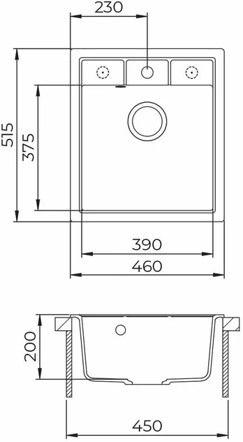 Compotexa Akmens masės plautuvė HELIKA Nova SQN100W Grafitas | Graphite 222