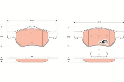 TRW GDB4128 Brake pad set