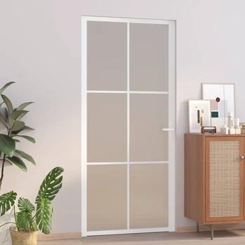 us durys, baltos, 93x201,5cm, matinis stiklas ir aliuminis