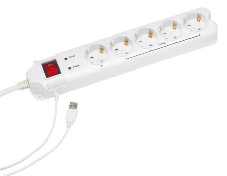 CABLE POWER EXTENSION 1.8M/5OUTL./USB PCW-MS2G GEMBIRD
